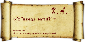 Kőszegi Artúr névjegykártya